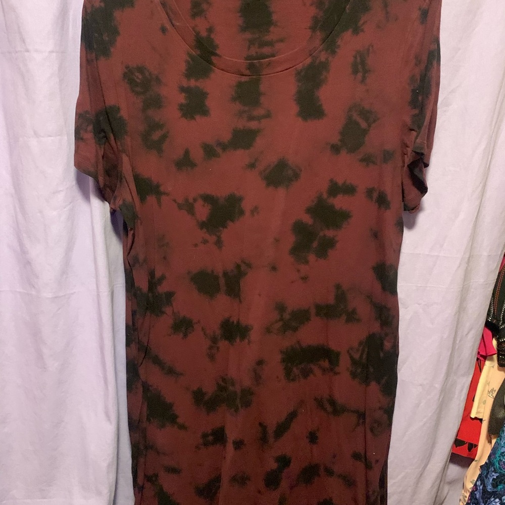 Hot Topic Black and Brown Tie-Dye Midi Dress